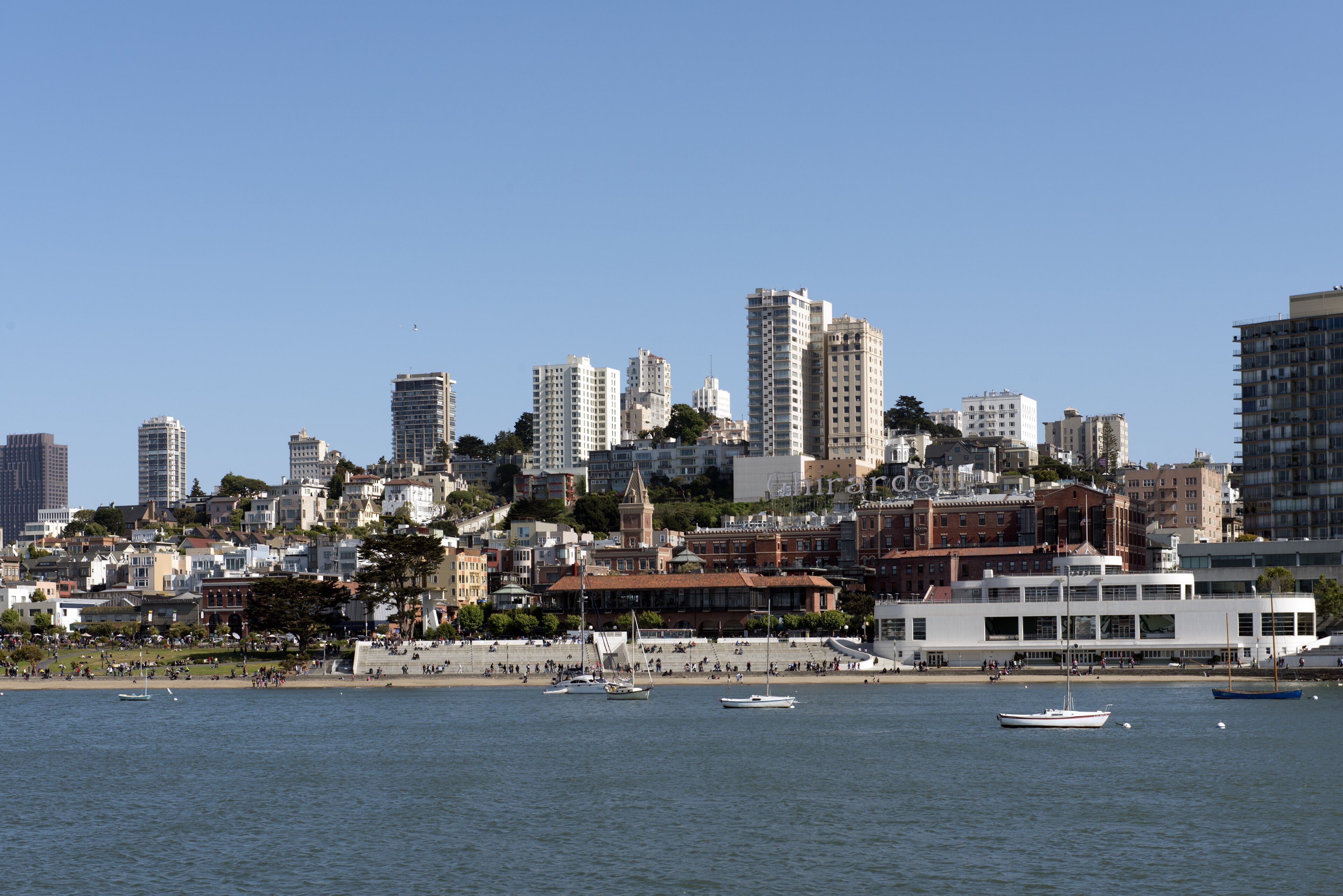 Ghirardelli Square and the former chocolate factory on the San Francisco waterfront.